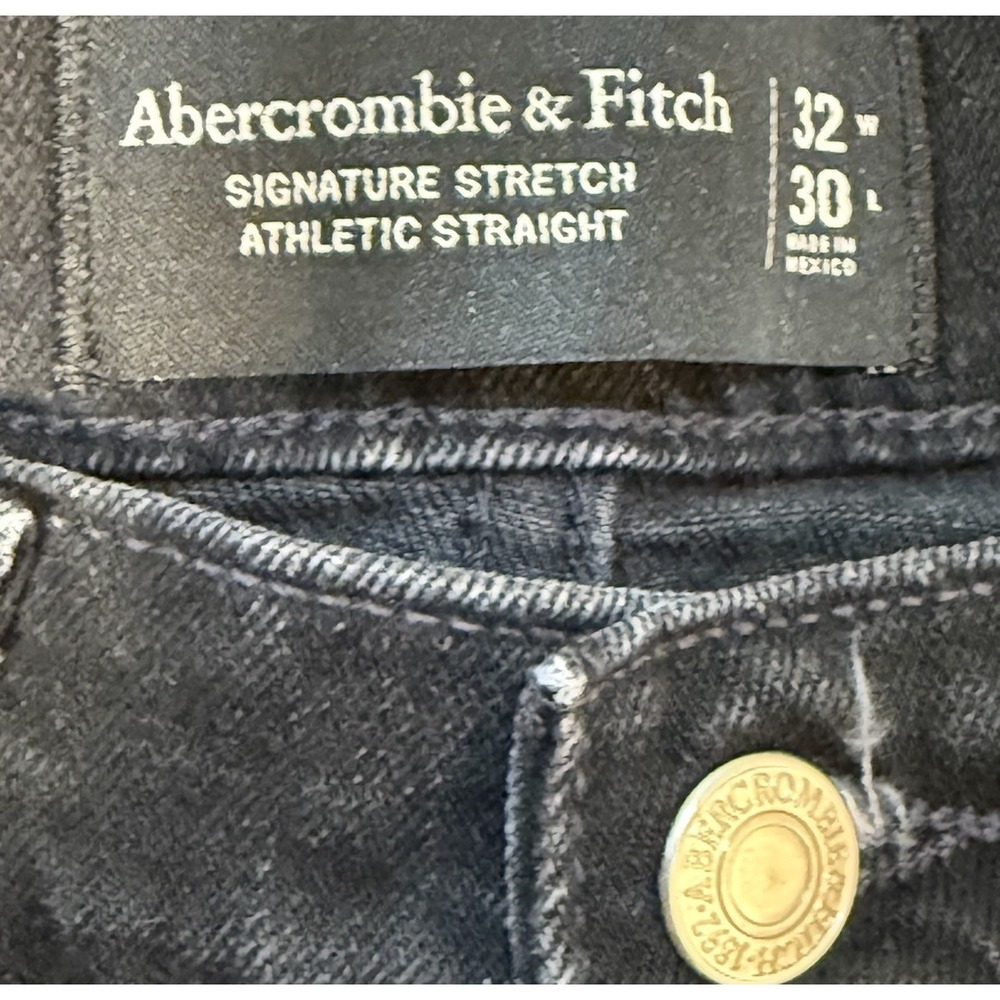 Abercrombie & Fitch AandE Vintage Stretch Straight Mens Black Denim 32x32 EUC - Picture 3 of 5